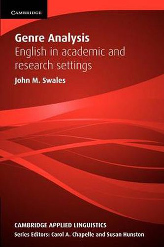 Cover image for Genre Analysis: English in Academic and Research Settings