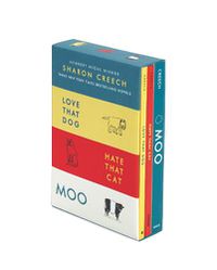 Cover image for Sharon Creech 3-Book Box Set: Love That Dog, Hate That Cat, Moo