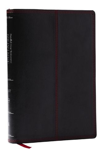Cover image for NKJV-NET Parallel New Testament with NET Translators' Notes, Black Leathersoft, Red Letter, Comfort Print