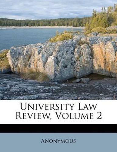 Cover image for University Law Review, Volume 2