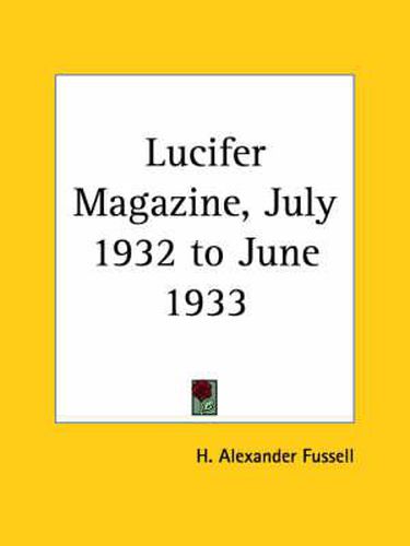 Cover image for Lucifer Magazine IV (1932)