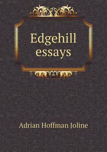 Cover image for Edgehill Essays