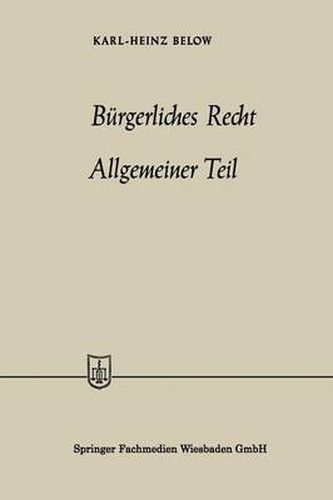 Cover image for Burgerliches Recht Allgemeiner Teil