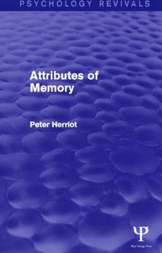 Cover image for Attributes of Memory