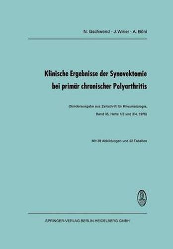 Cover image for Klinische Ergebnisse Der Synovektomie Bei Primar Chronischer Polyarthritis