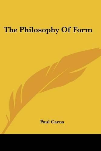 Cover image for The Philosophy Of Form