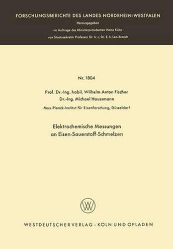 Elektrochemische Messungen an Eisen-Sauerstoff-Schmelzen