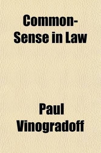 Cover image for Common-Sense in Law