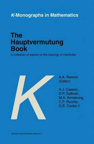 Cover image for The Hauptvermutung Book: A Collection of Papers on the Topology of Manifolds