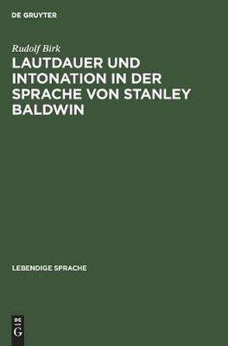 Cover image for Lautdauer Und Intonation in Der Sprache Von Stanley Baldwin