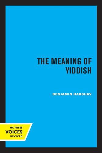 Cover image for The Meaning of Yiddish