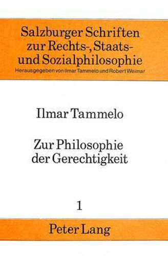 Cover image for Zur Philosophie Der Gerechtigkeit