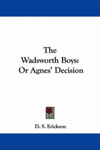 Cover image for The Wadsworth Boys: Or Agnes' Decision