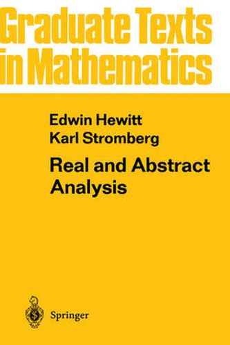 Cover image for Real and Abstract Analysis: A Modern Treatment of the Theory of Functions of a Real Variable