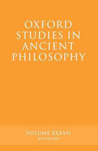 Cover image for Oxford Studies in Ancient Philosophy Volume 37