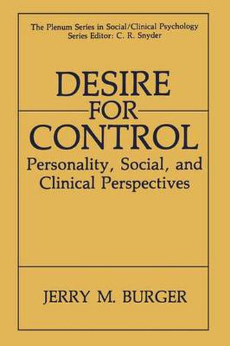 Cover image for Desire for Control: Personality, Social and Clinical Perspectives