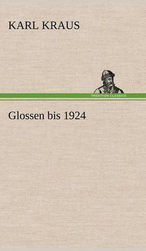 Cover image for Glossen Bis 1924