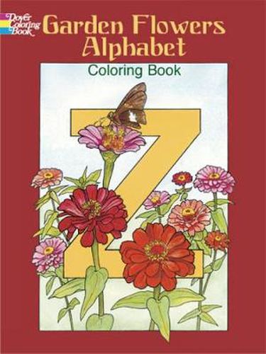 Cover image for Garden Flowers Alphabet Colouring Book