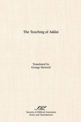 Cover image for The Teaching of Addai