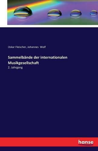 Sammelbande der internationalen Musikgesellschaft: 2. Jahrgang