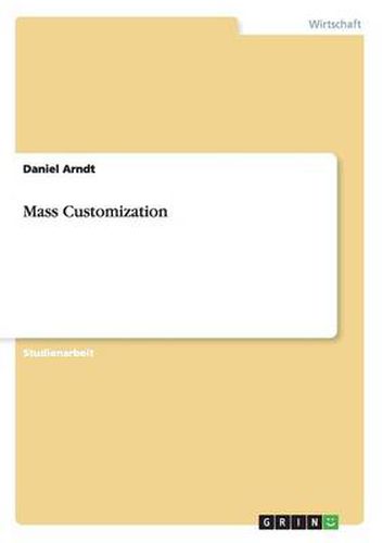 Cover image for Mass Customization