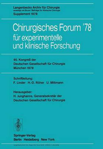 Cover image for 95. Kongress Der Deutschen Gesellschaft Fur Chirurgie, Munchen, 3. Bis 6. Mai 1978