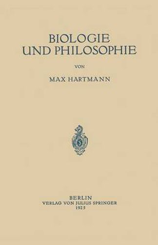 Cover image for Biologie Und Philosophie