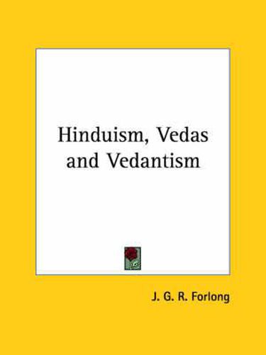 Cover image for Hinduism, Vedas and Vedantism