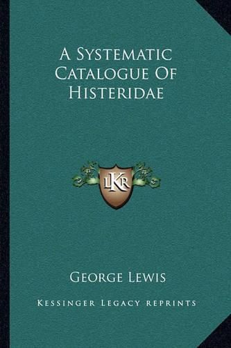 A Systematic Catalogue of Histeridae