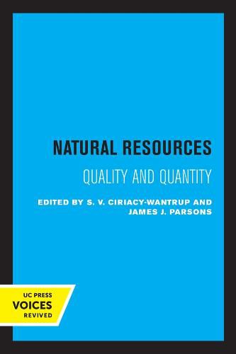 Cover image for Natural Resources: Quality and Quantity