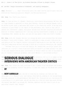 Cover image for Serious Dialogue: Interviews with American Theater Critics