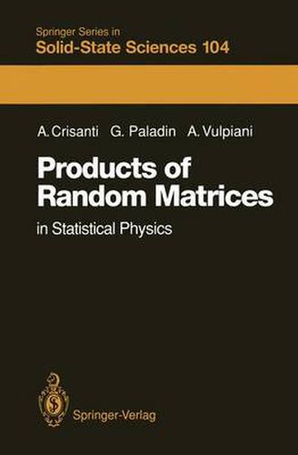 Cover image for Products of Random Matrices: in Statistical Physics