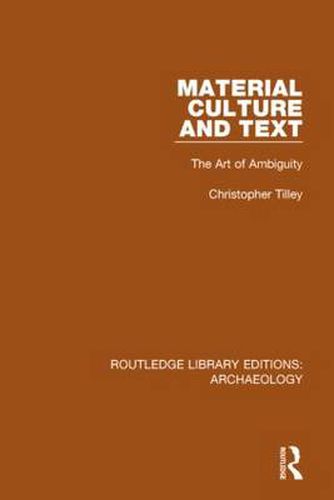 Cover image for Material Culture and Text: The Art of Ambiguity