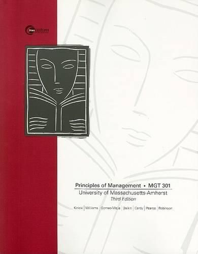 Principles of Management, MGT 301: University of Massachusetts-Amherst