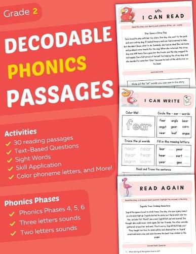 Cover image for Decodable Phonics Passages Grade 2