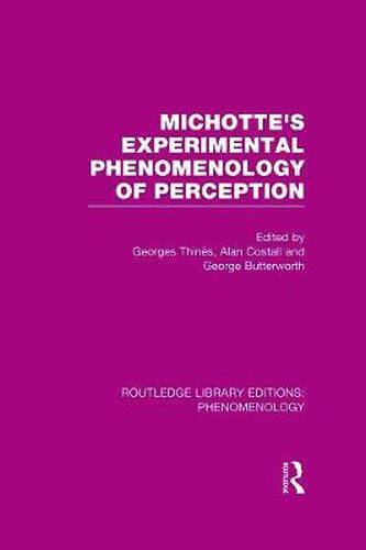 Cover image for Michotte's Experimental Phenomenology of Perception