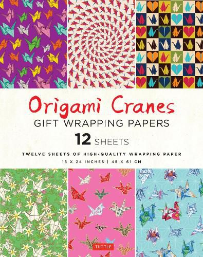 Cover image for Origami Cranes Gift Wrapping Paper - 12 Sheets: 18 X 24 (45 X 61 CM) Wrapping Paper