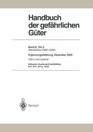 Handbuch Der Gefahrlichen Guter