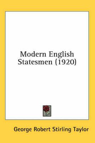 Cover image for Modern English Statesmen (1920)