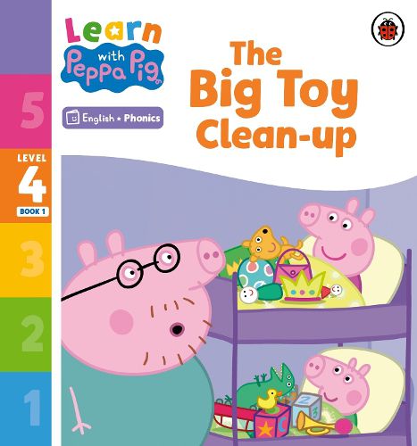 Cover image for Learn with Peppa Phonics Level 4 Book 1 - The Big Toy Clean-up (Phonics Reader)