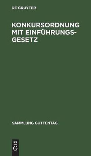 Cover image for Konkursordnung mit Einfuhrungsgesetz