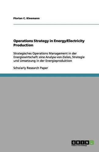 Cover image for Operations Strategy in Energy/Electricity Production
