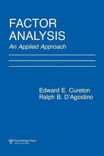 Cover image for Factor Analysis: An Applied Approach