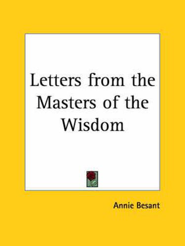 Cover image for Letters from the Masters of the Wisdom