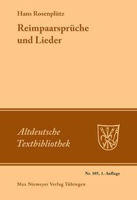 Cover image for Reimpaarspruche und Lieder