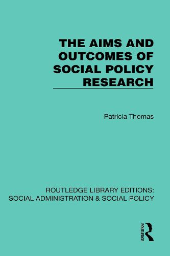 Cover image for The Aims and Outcomes of Social Policy Research