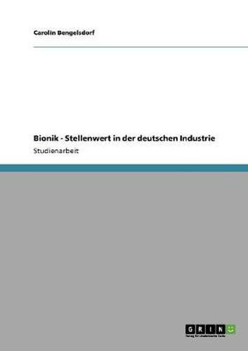 Cover image for Bionik - Stellenwert in der deutschen Industrie