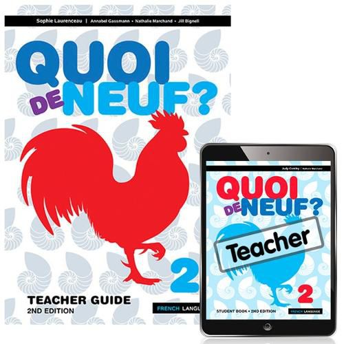 Cover image for Quoi de Neuf ? 2 Teacher Guide, Teacher eBook and Audio Download