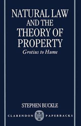 Cover image for Natural Law and the Theory of Property: Grotius to Hume