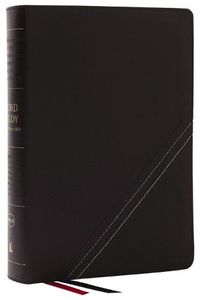 Cover image for NKJV, Word Study Reference Bible, Bonded Leather, Black, Red Letter, Thumb Indexed, Comfort Print: 2,000 Keywords that Unlock the Meaning of the Bible